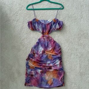 Superdown Mesh Tie-Dye Dress